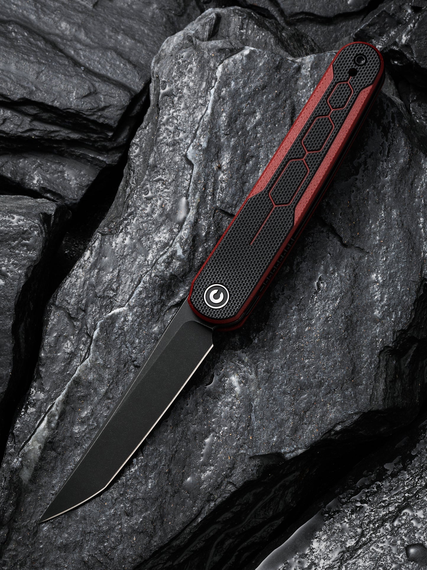 Civivi KwaiQ 2.97" Nitro-V Black Burgundy/Black G10 Folding Knife by Rafal Brzeski C23015-1