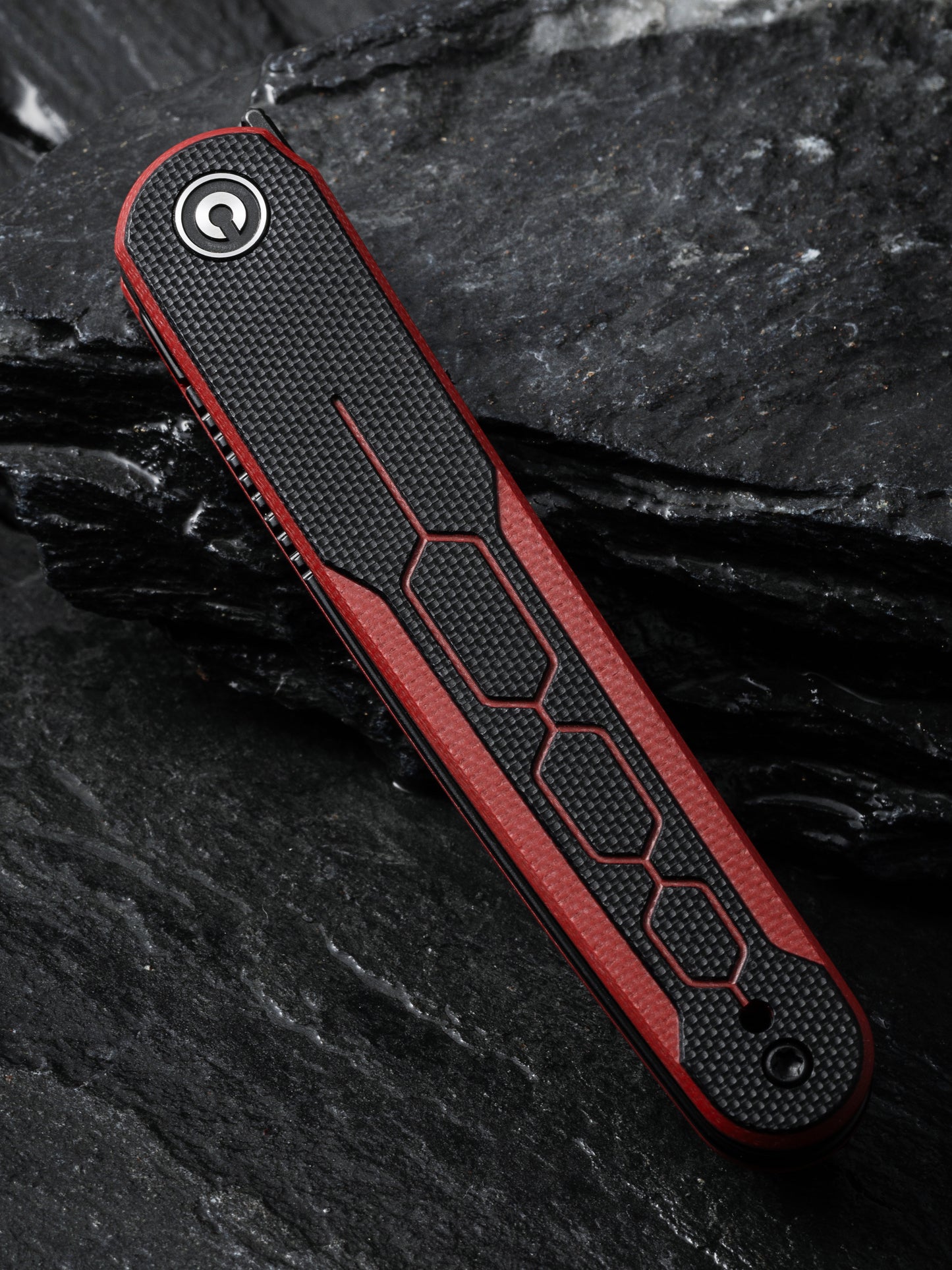 Civivi KwaiQ 2.97" Nitro-V Black Burgundy/Black G10 Folding Knife by Rafal Brzeski C23015-1