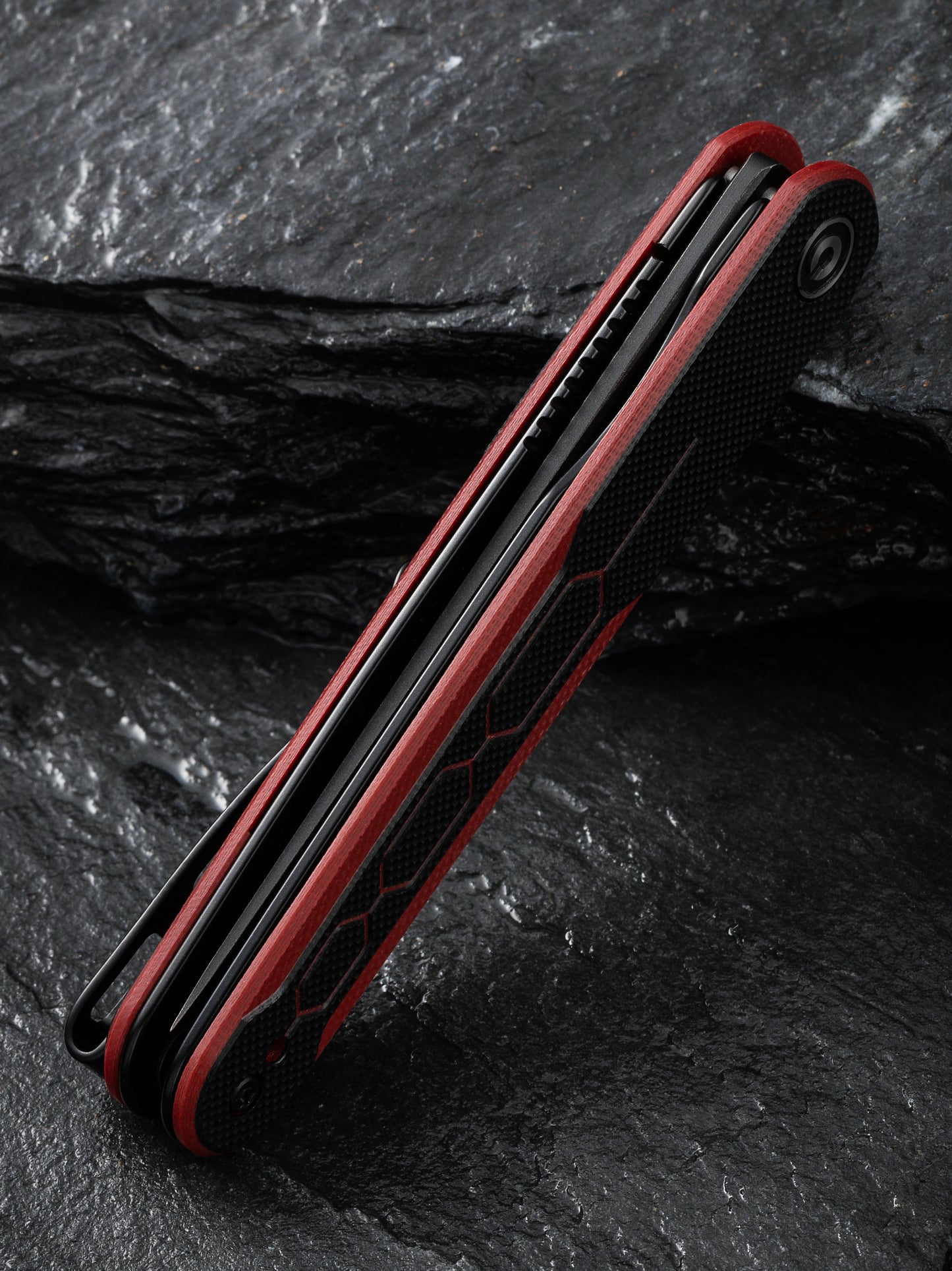 Civivi KwaiQ 2.97" Nitro-V Black Burgundy/Black G10 Folding Knife by Rafal Brzeski C23015-1
