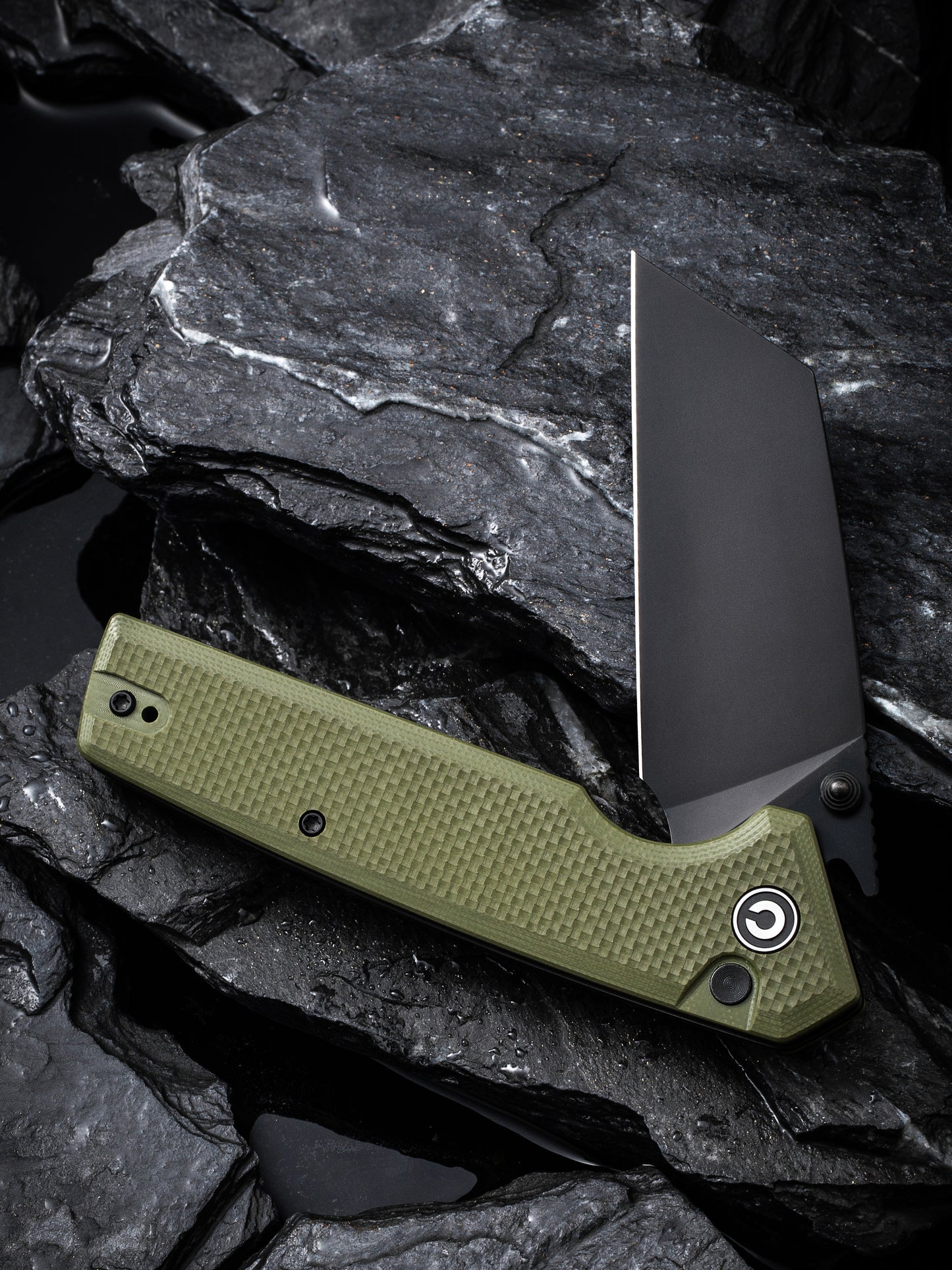 Civivi Amirite 3.48" Nitro-V Black Modified Wharncliffe OD Green G10 Folding Knife C23028-3