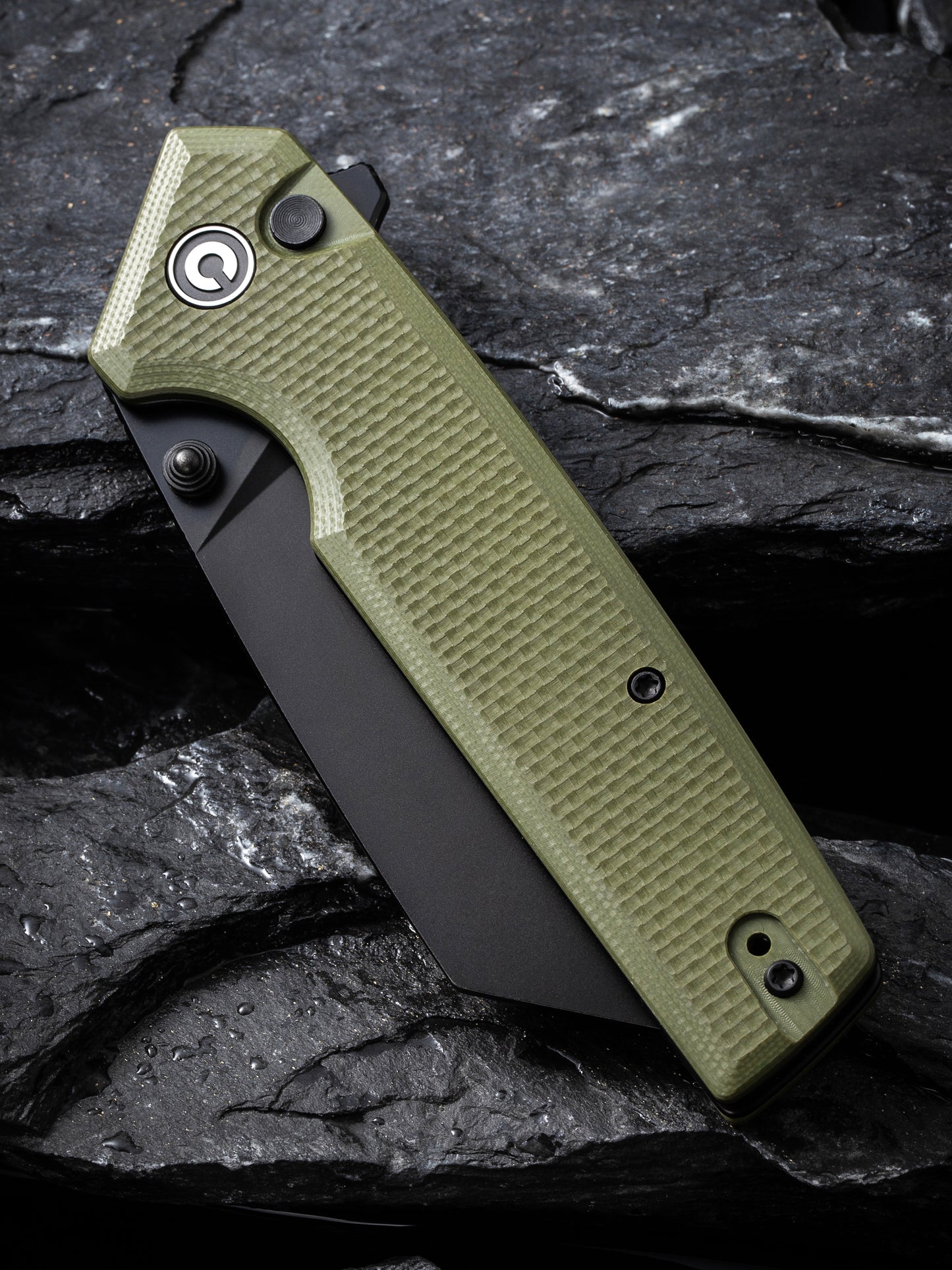 Civivi Amirite 3.48" Nitro-V Black Modified Wharncliffe OD Green G10 Folding Knife C23028-3