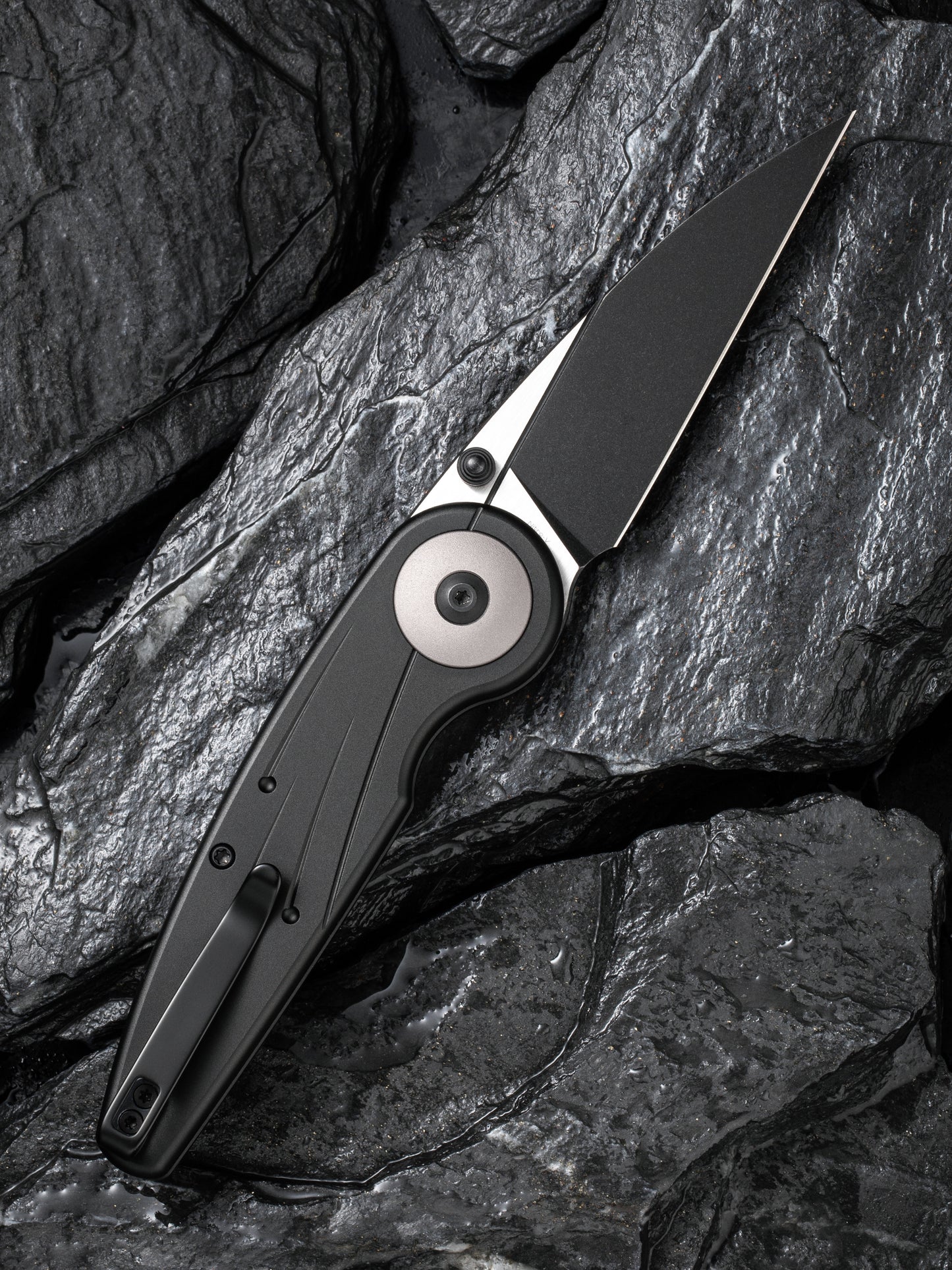 Civivi Starflare 3.3" Nitro-V Black Aluminium Wharncliffe Button Lock Folding Knife C23052-1
