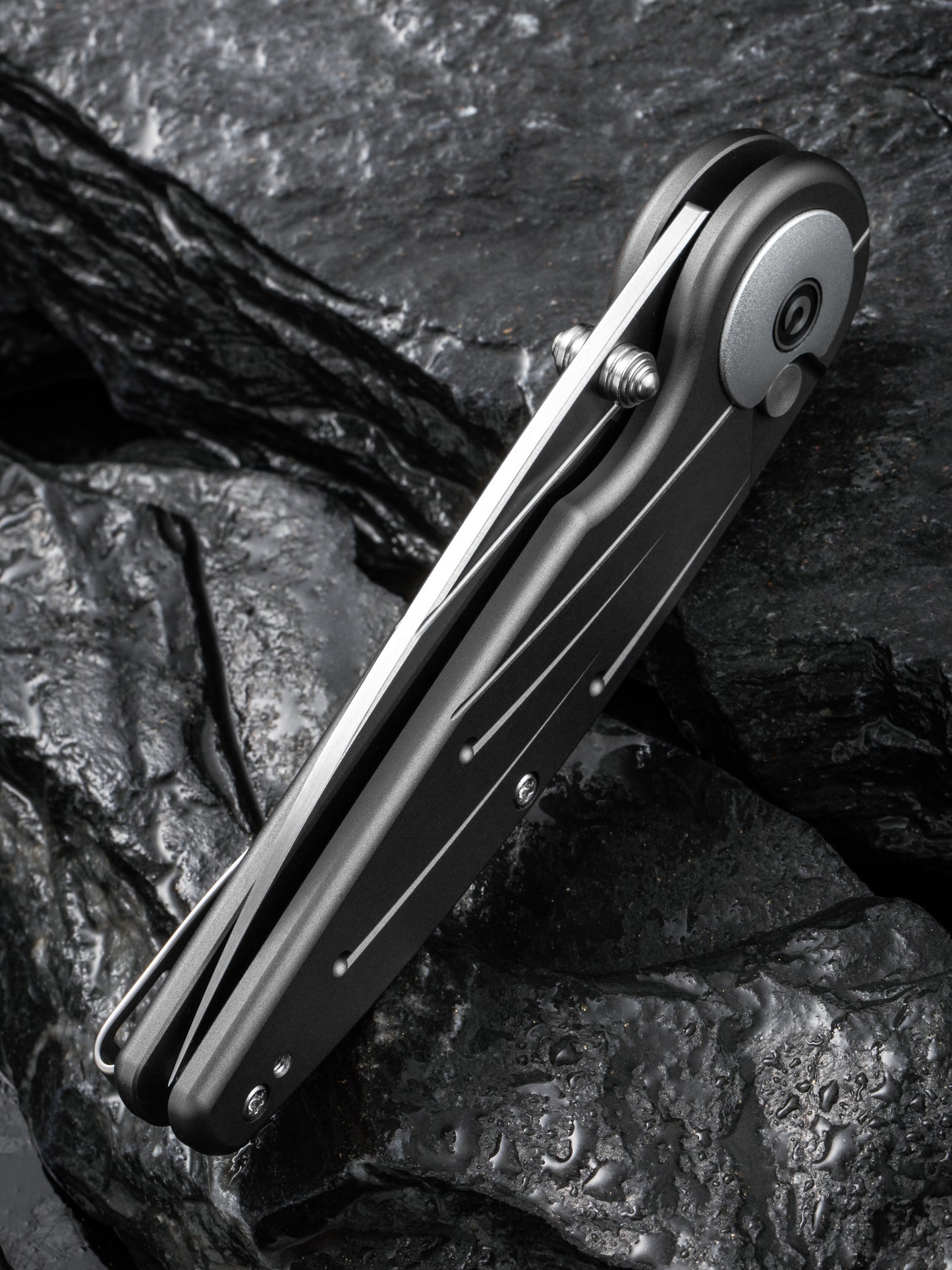 Civivi Starflare 3.3" Nitro-V Gray Aluminium Wharncliffe Button Lock Folding Knife C23052-2
