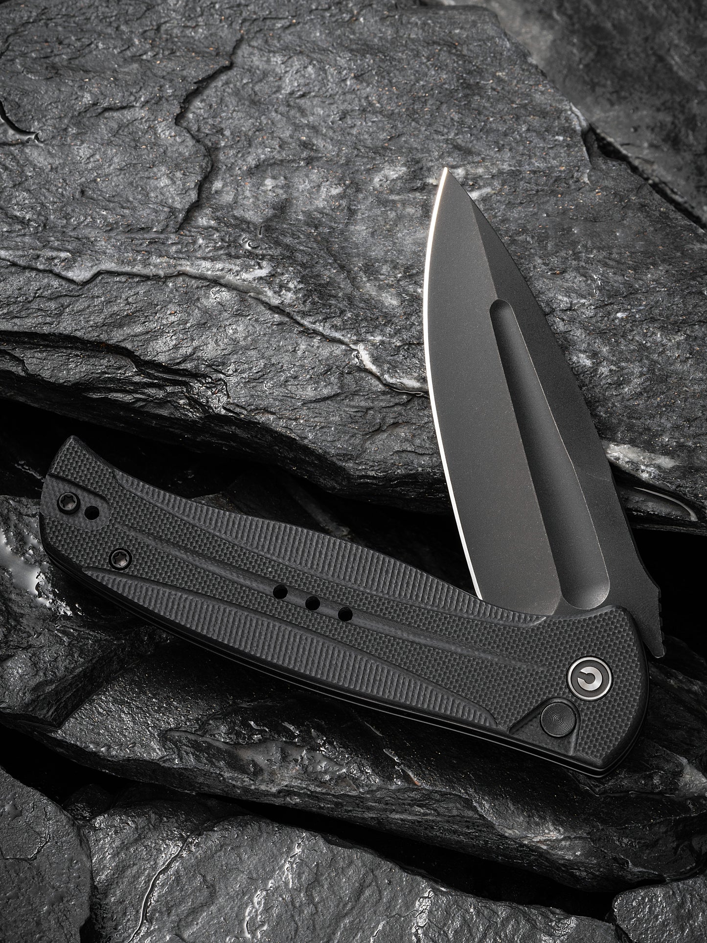 Civivi Incindie 3.48" Sandvik 14C28N Black G10 Button Lock Folding Knife C23053-1