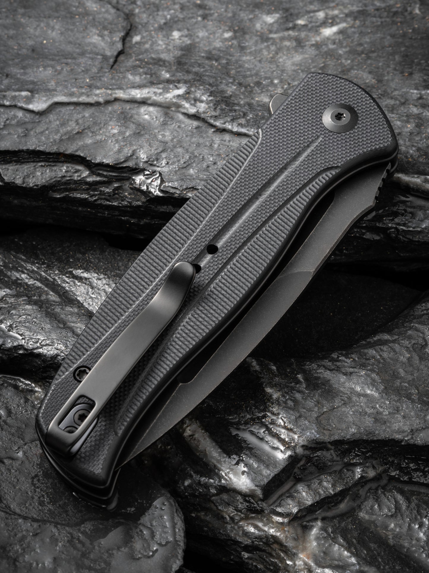 Civivi Incindie 3.48" Sandvik 14C28N Black G10 Button Lock Folding Knife C23053-1