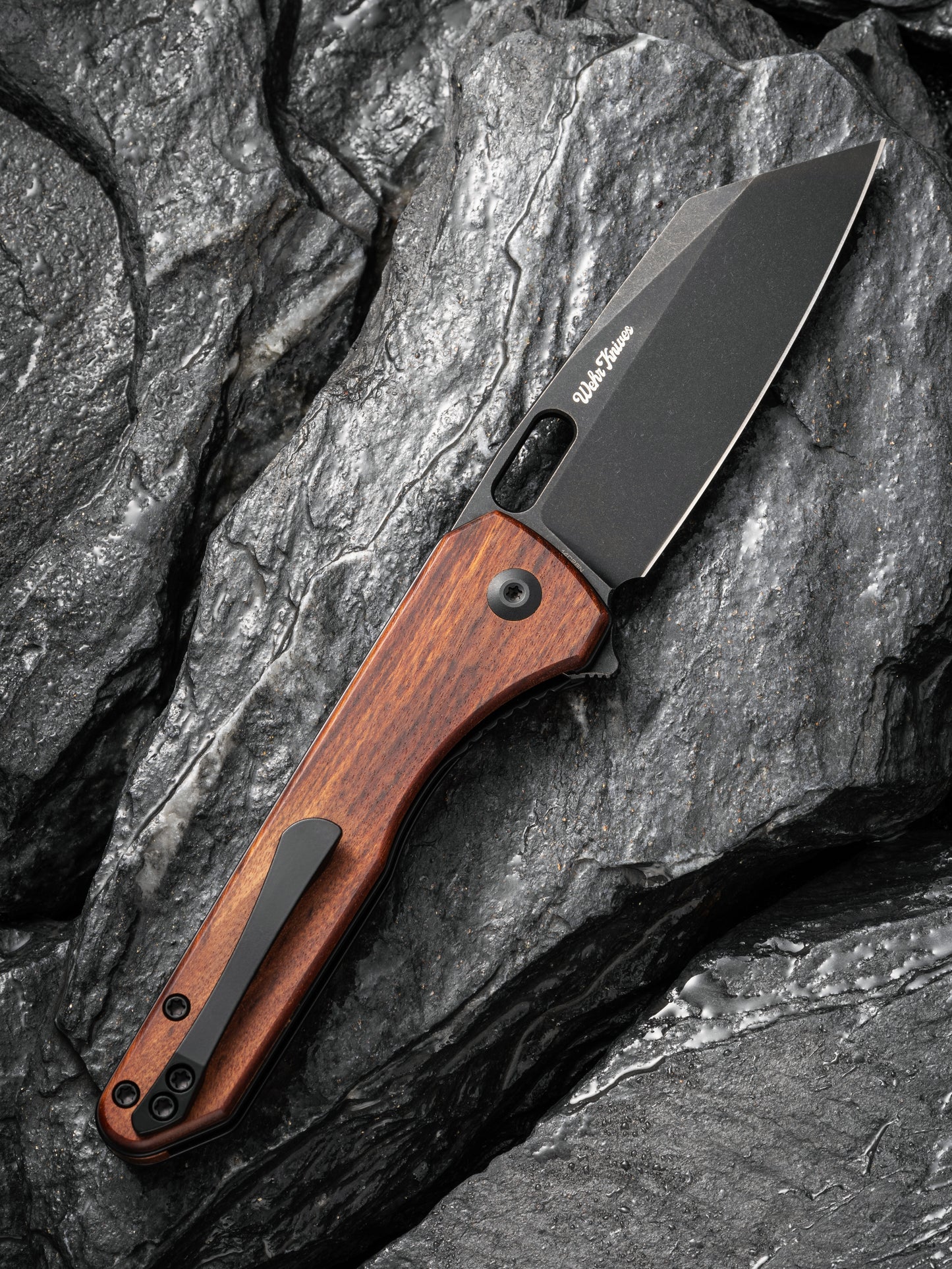 Civivi Nugz 3.17" Sandvik 14C28N Guibourtia Wood Folding Knife by Matthew Wehrwein C23060-3