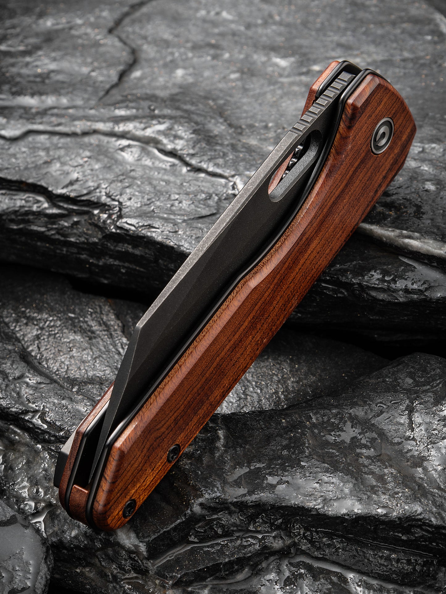 Civivi Nugz 3.17" Sandvik 14C28N Guibourtia Wood Folding Knife by Matthew Wehrwein C23060-3