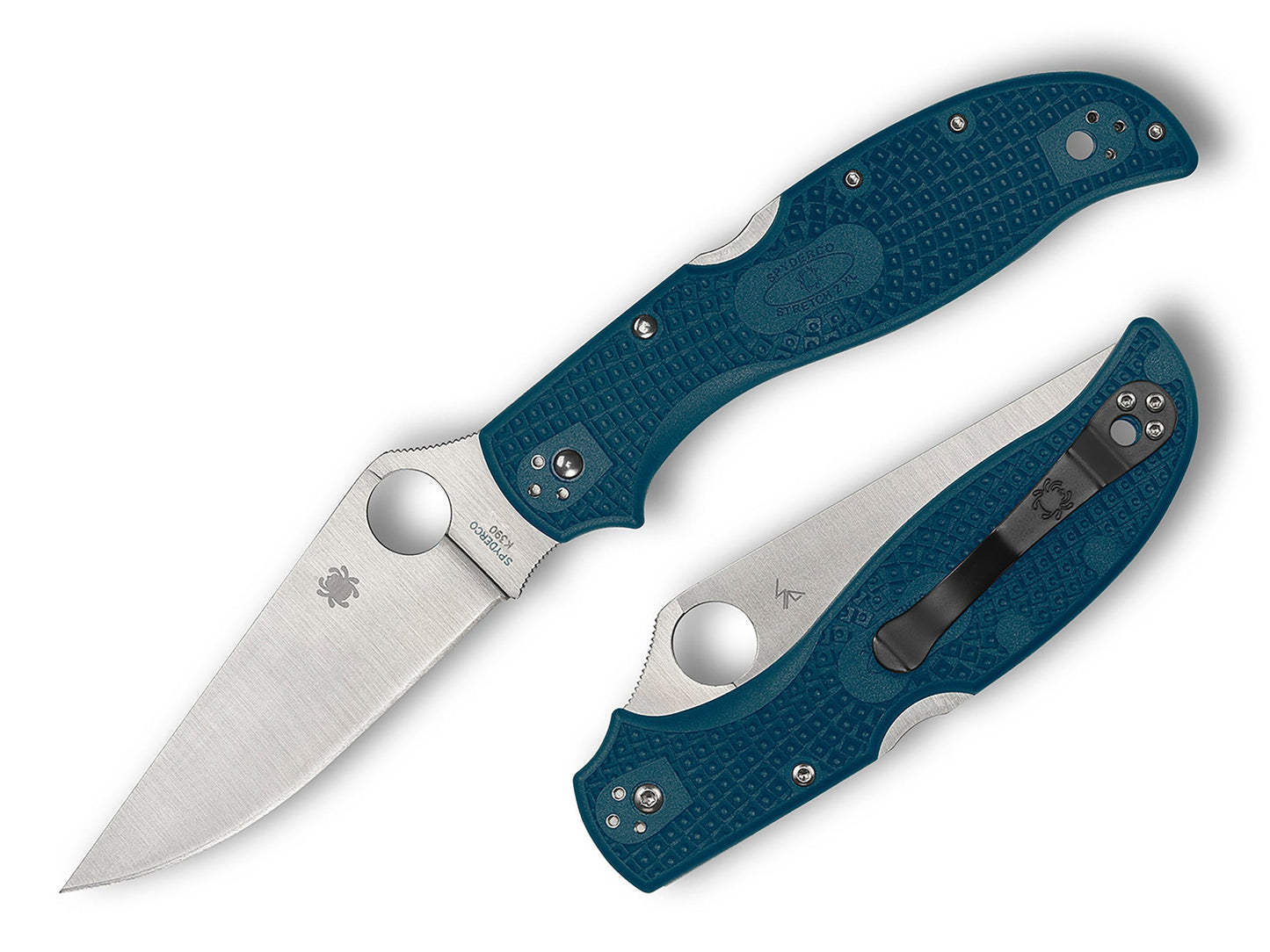 Spyderco Stretch 2 XL Lightweight 3.99" K390 Blue FRN Folding Knife C258FPK390
