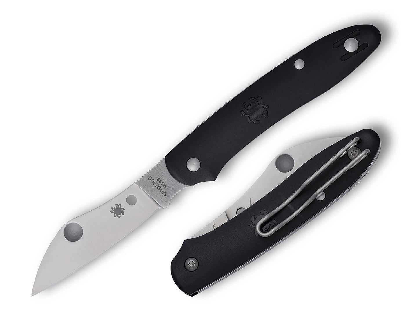 Spyderco Roadie XL 2.74" M398 Black Slipjoint Folding Knife C267BKP Made in Italy