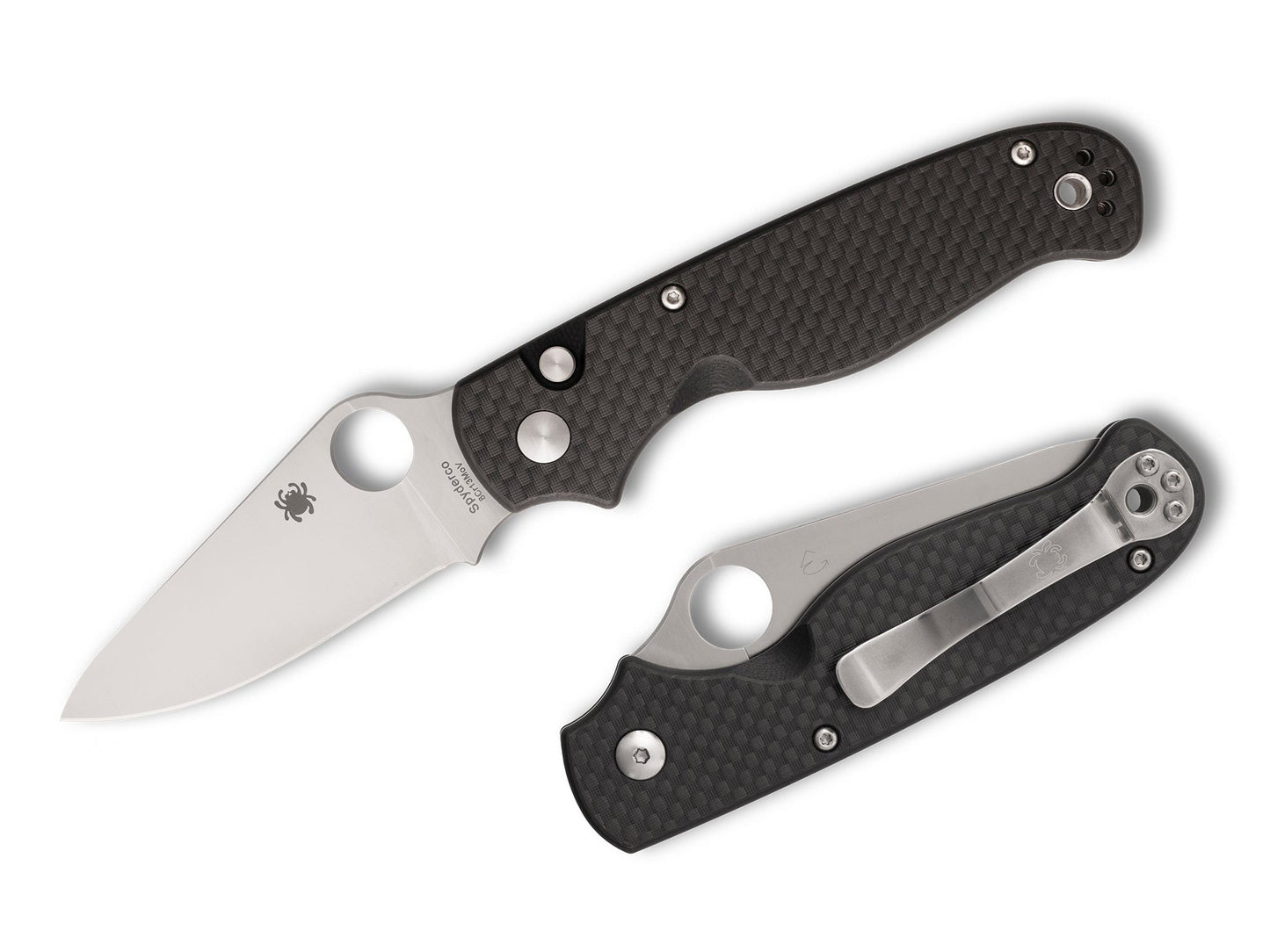 Spyderco ButtonUp 3.27" 8Cr13MoV Carbon Fiber Button-Lock Folding Knife C275CFP
