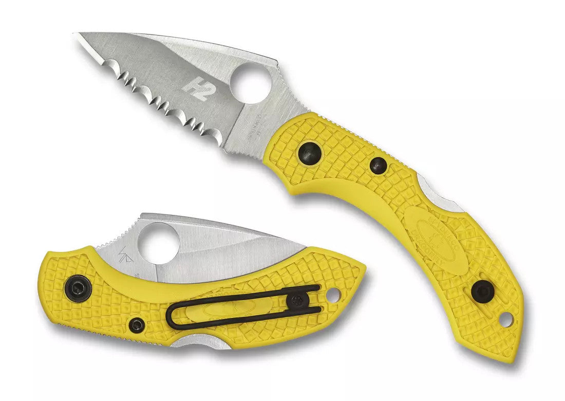 Spyderco Dragonfly 2 Salt H-2 Rustproof SpyderEdge Yellow FRN Folding Knife C28SYL2