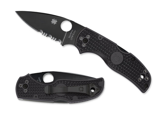 Spyderco Native 5 Lightweight Black DLC Combo-edge 3" CPM S30V FRN Folding Knife C41PSBBK5