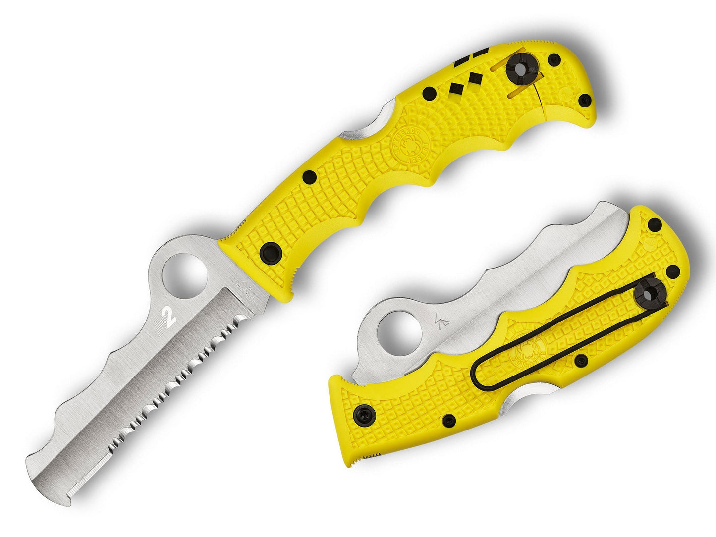 Spyderco Assist Salt 3.7" H-2 SpyderEdge Yellow FRN 2 Rustproof Rescue Folding Knife C79PSYL