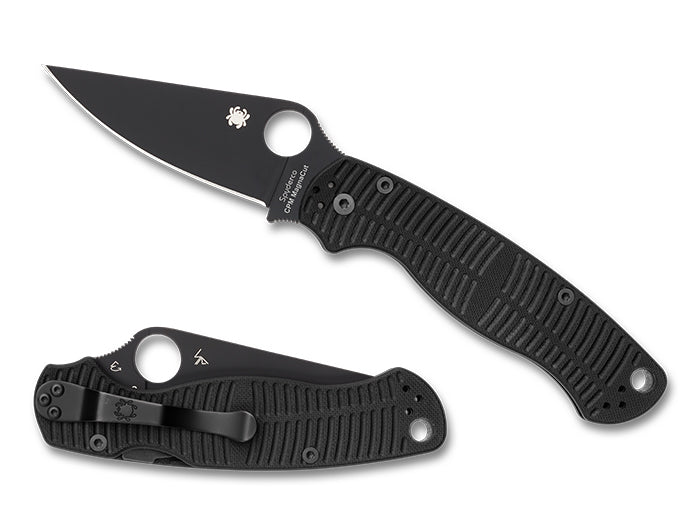 Spyderco ParaMilitary 2 Salt Black DLC CPM Magnacut G-10 Folding Knife C81GMCBKP2