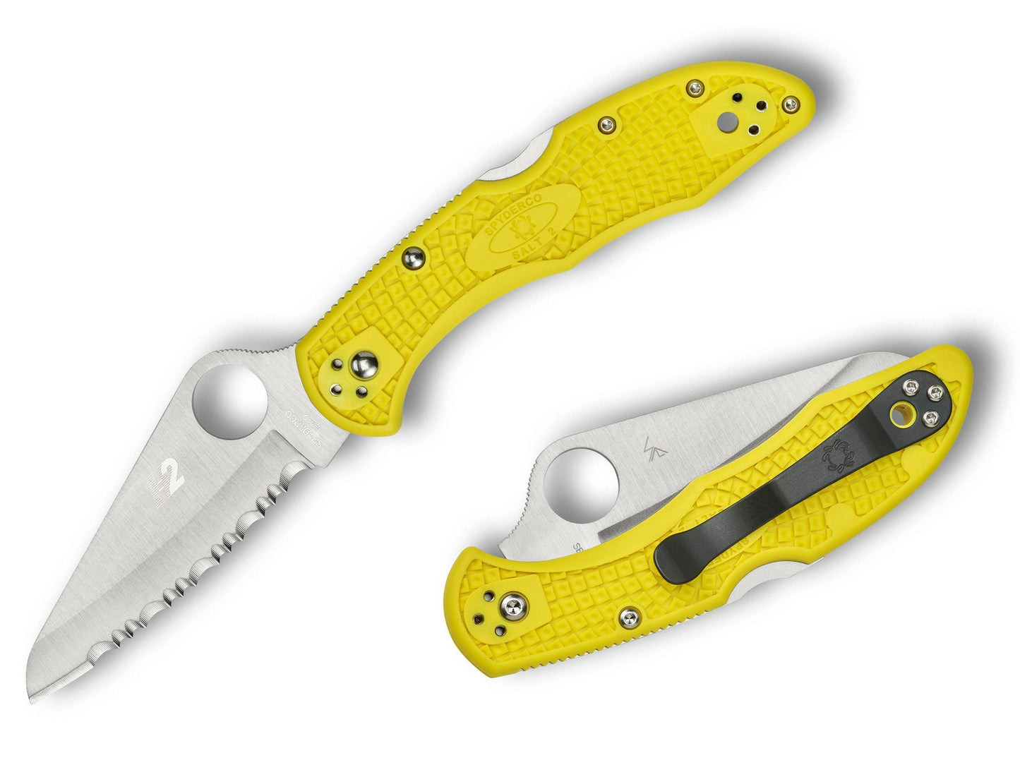 Spyderco Salt 2 SpyderEdge Yellow FRN 3" H-2 Rustproof Folding Knife C88SYL2