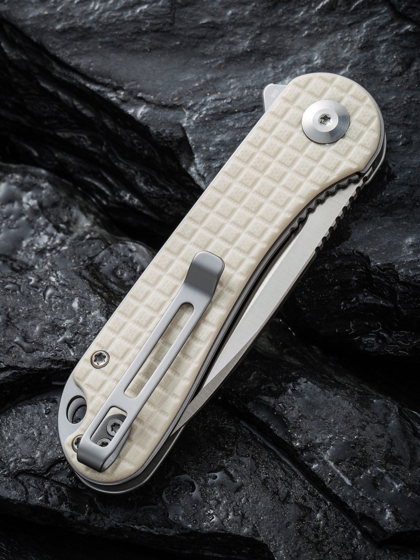 Civivi Elementum 2.96" D2 Frag Patterned Ivory G10 Folding Knife C907A-3