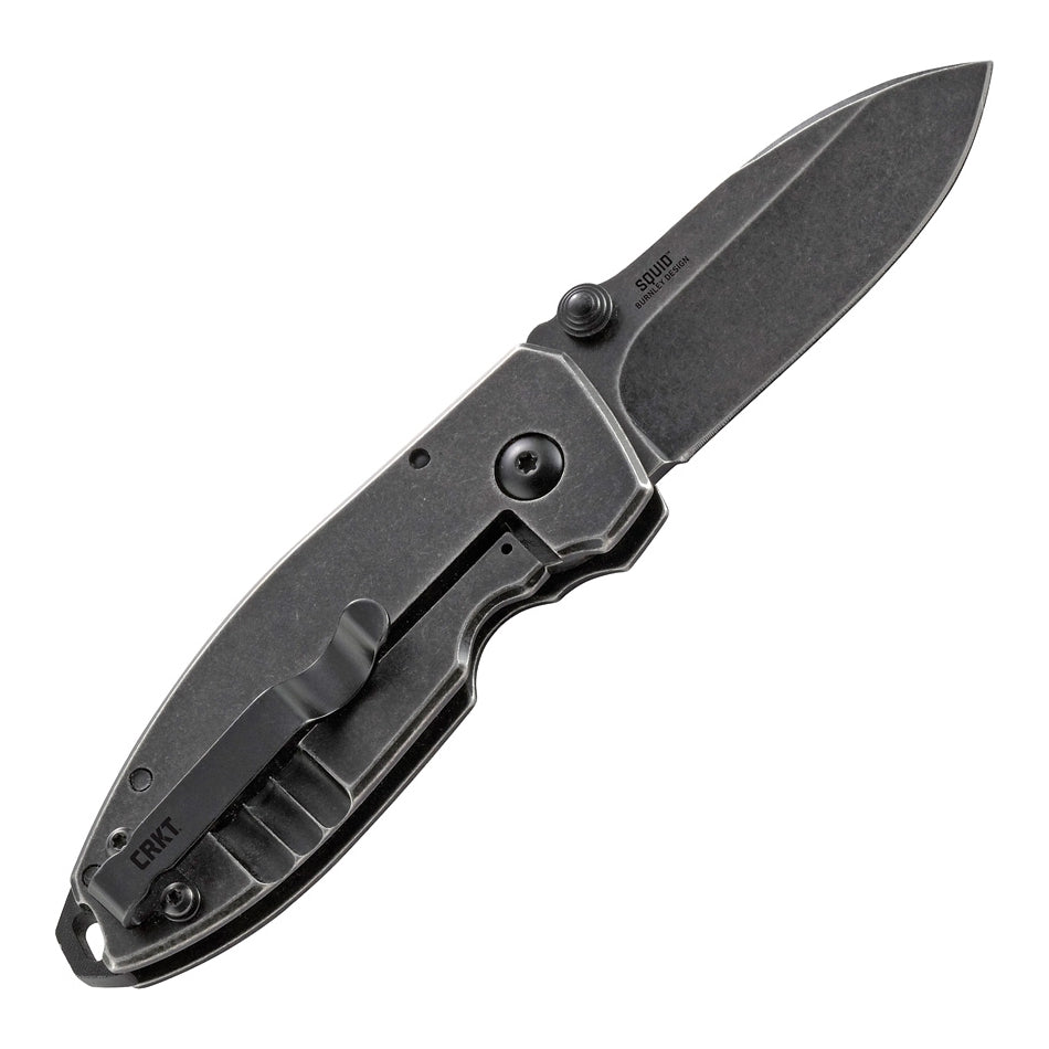 CRKT Squid 2.25" Black Stonewash Folding Knife - Lucas Burnley design - 2490KS