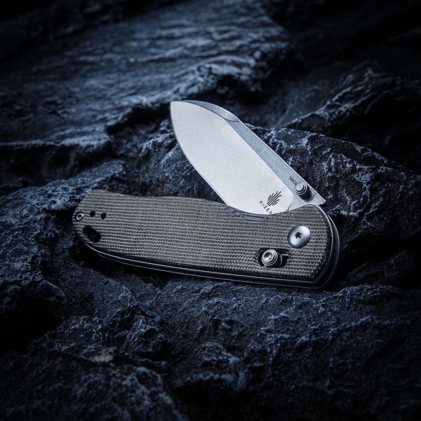 Kizer Drop Bear Clutch-Lock 2.97" 154CM Micarta Folding Knife V3619C3