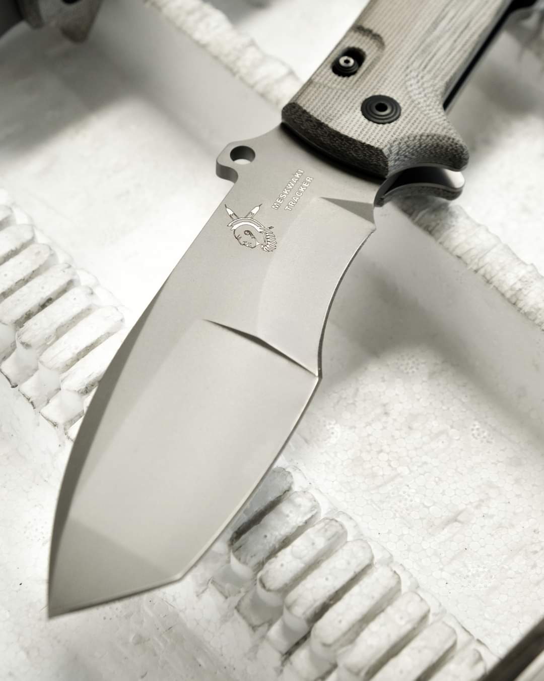Fox FKMD Meskwaki Tracker 5.31" N690Co Large Micarta Folding Knife with MOLLE Sheath FX-500