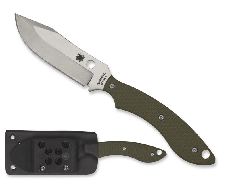 Spyderco Stok Bowie 2.95" 8Cr13MoV OD Green G10 Fixed Blade Knife FB49GPOD