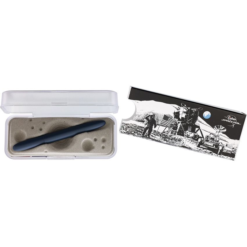 Fisher Cerakote Bullet Space Pen Elite Navy Blue with Moonscape Box