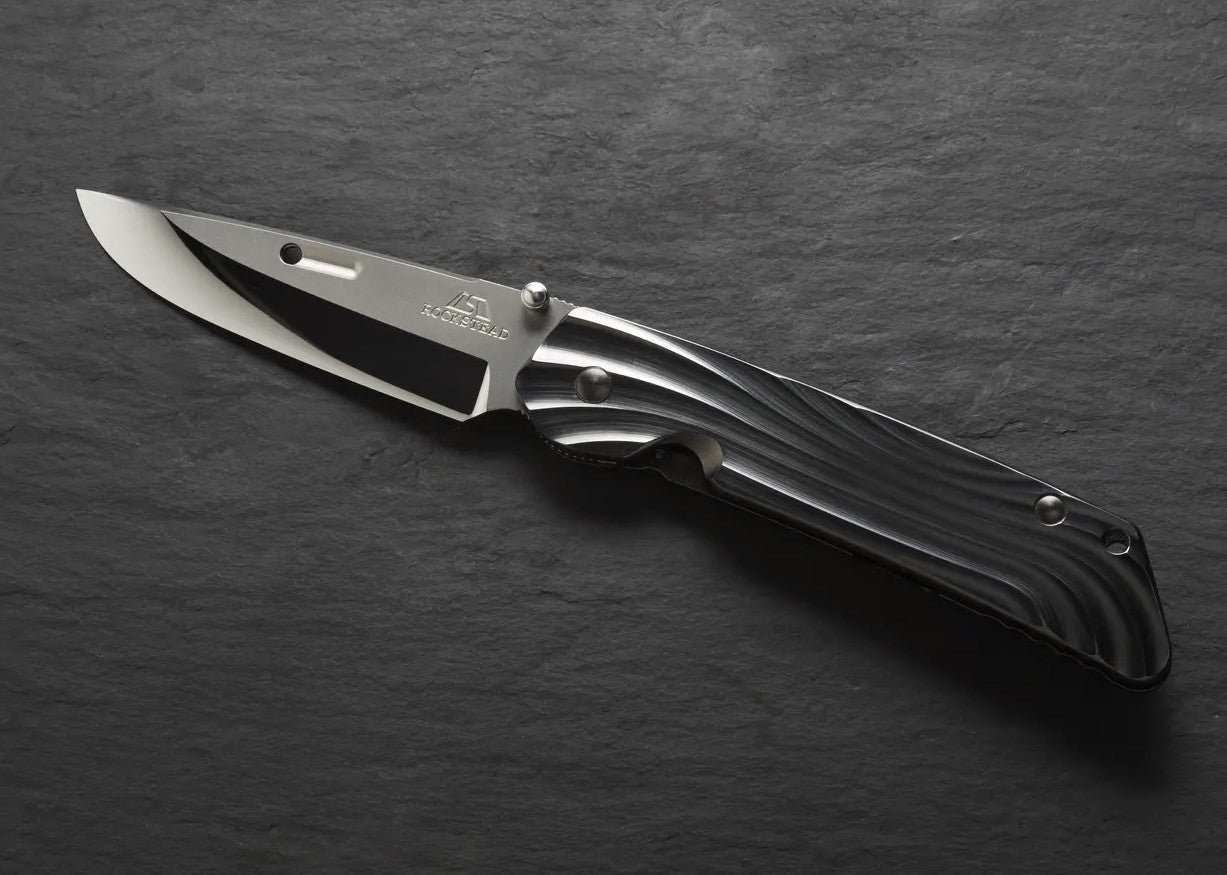 Rockstead HIGO II TI-ZDP (S) 3.5" Polished ZDP189 Folding Knife with Shiny DLC Titanium Handle