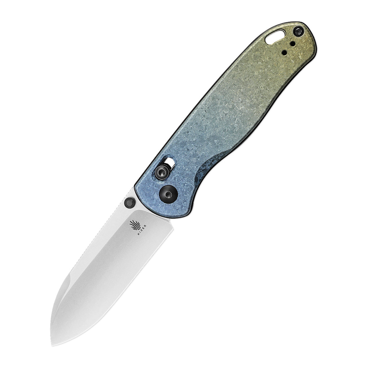 Kizer Drop Bear Clutch-Lock 2.99" LC200N Yellow/Blue Titanium Folding Knife Ki3619A3