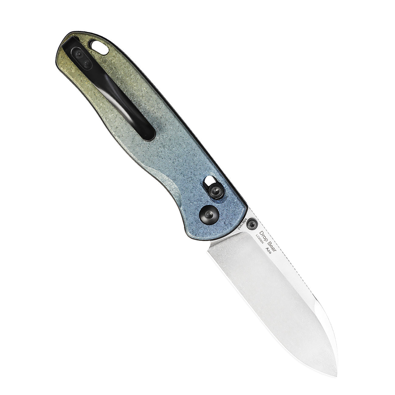 Kizer Drop Bear Clutch-Lock 2.99" LC200N Yellow/Blue Titanium Folding Knife Ki3619A3
