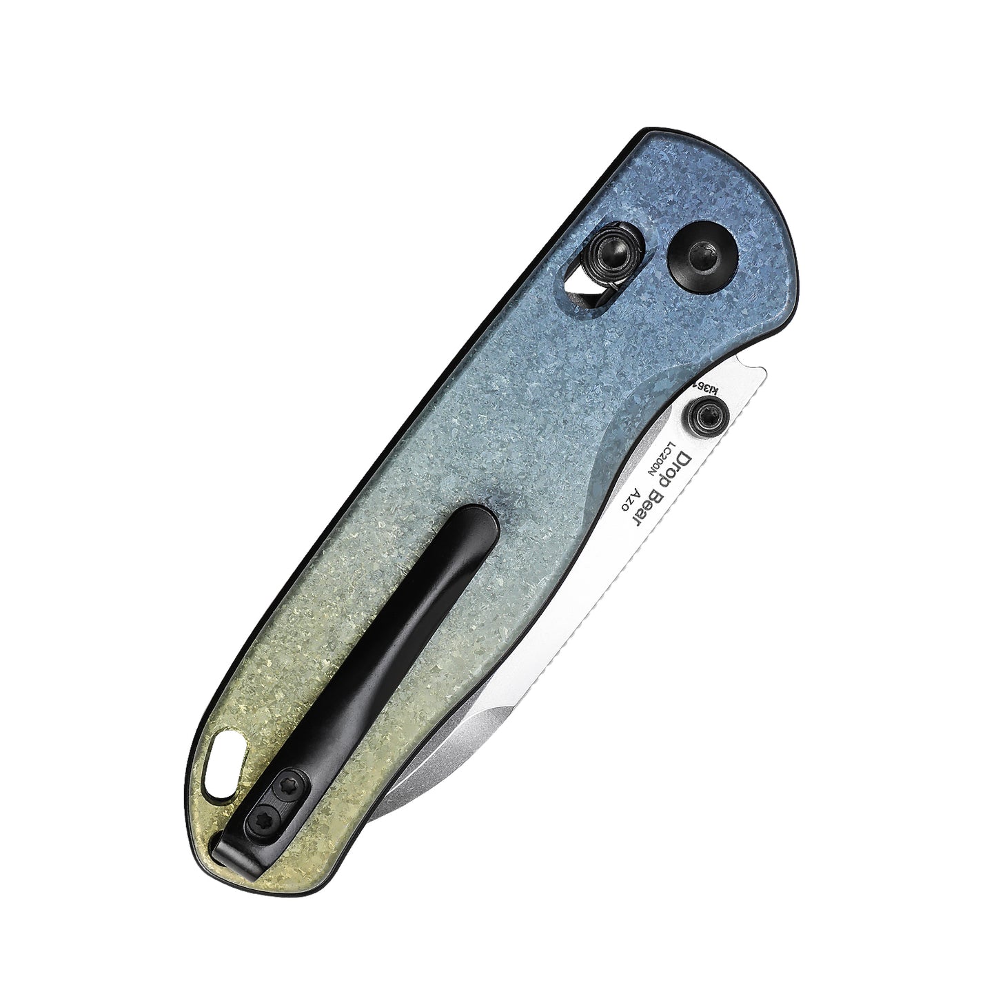 Kizer Drop Bear Clutch-Lock 2.99" LC200N Yellow/Blue Titanium Folding Knife Ki3619A3