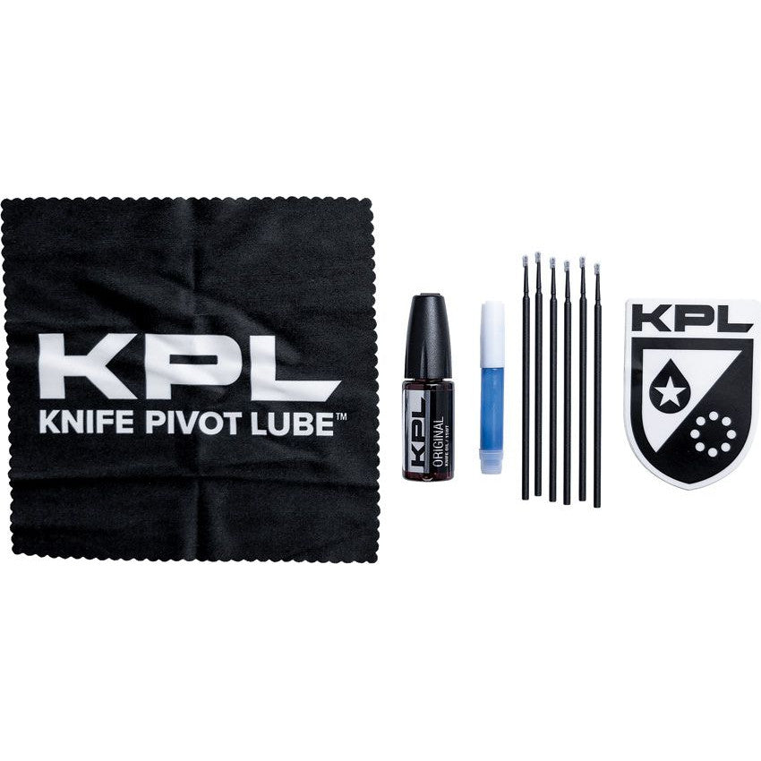 KPL Knife Maintenance Kit - Original 15WT Lubricant, Cloth, Swabs, Threadlocker