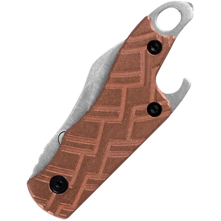 Kershaw Cinder Copper 1.4" Stonewashed Key Chain Folding Knife with Bottle Opener 1025CU