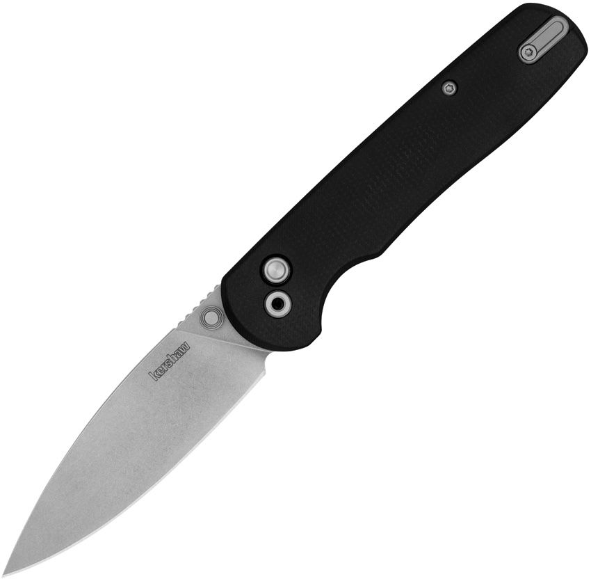 Kershaw Remnant 3.25" D2 Stonewashed Button-Lock KVT Black Micarta Folding Knife 2054