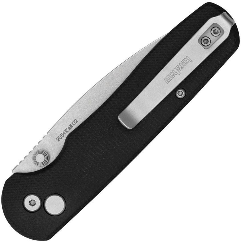 Kershaw Remnant 3.25" D2 Stonewashed Button-Lock KVT Black Micarta Folding Knife 2054