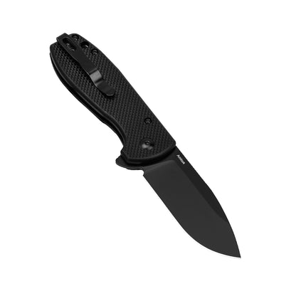 Kizer Amicus 2.95" Black 9Cr18MoV G10 Button-Lock Folding Knife L3002A1