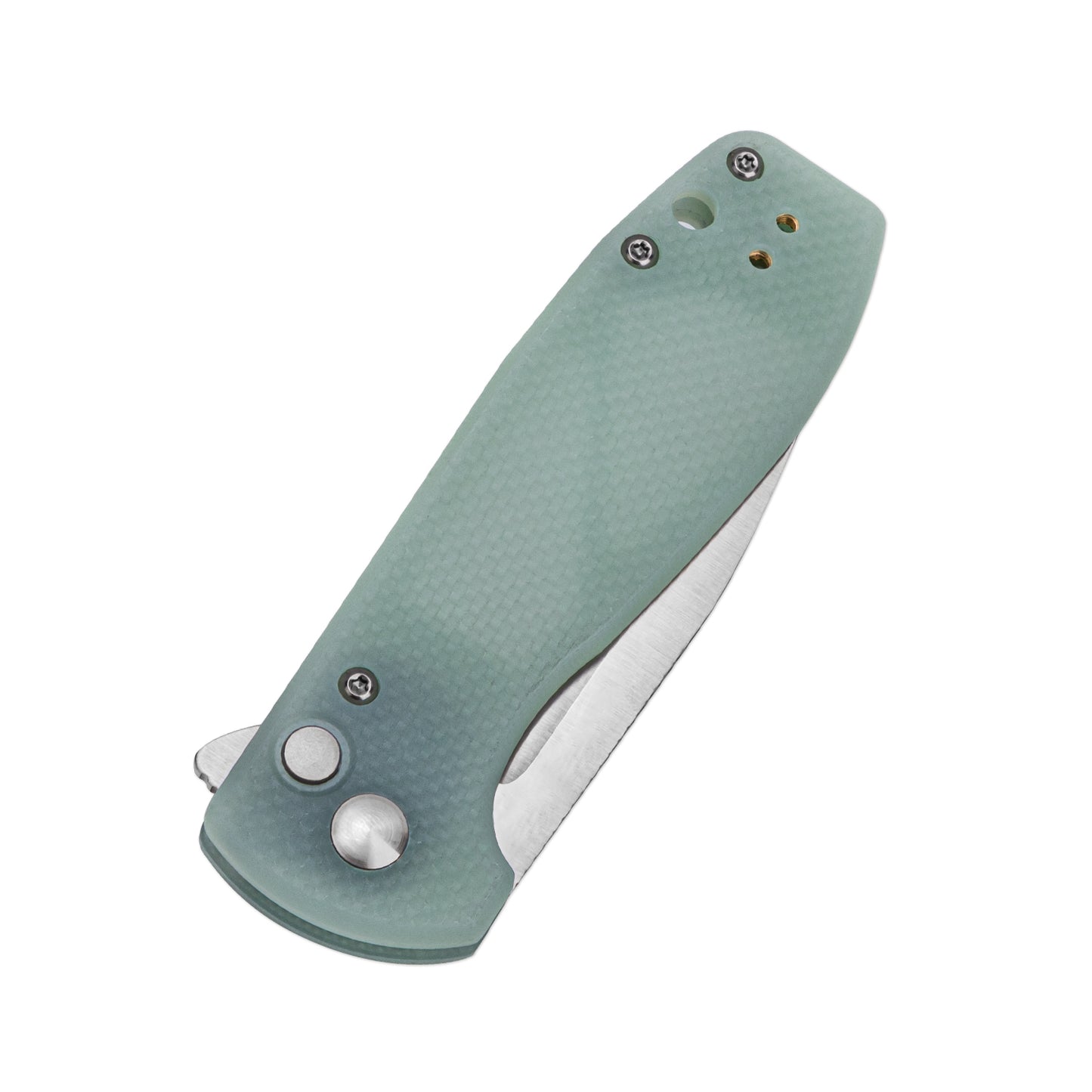 Kizer Amicus 2.95" 9Cr18MoV Jade G10 Button-Lock Folding Knife L3002A2