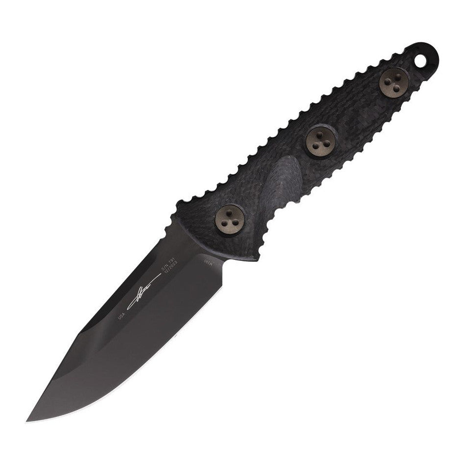 Microtech SOCOM Alpha Mini 3.75" M390 DLC Carbon Fiber Handle Fixed Blade Knife