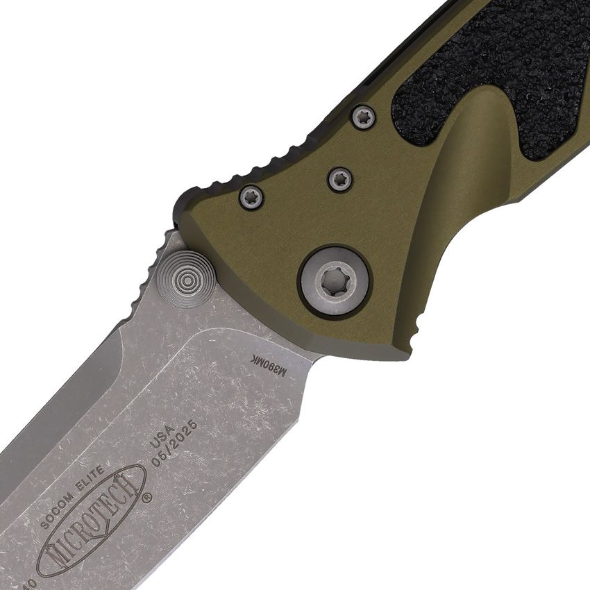 Microtech SOCOM Elite S/E 4" M390MK Apocalyptic OD Green Aluminium Folding Knife
