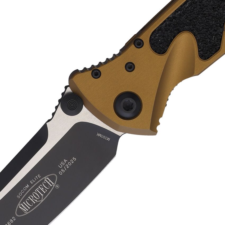 Microtech SOCOM Elite S/E 4" M390MK Two-Tone Tan Aluminium Folding Knife