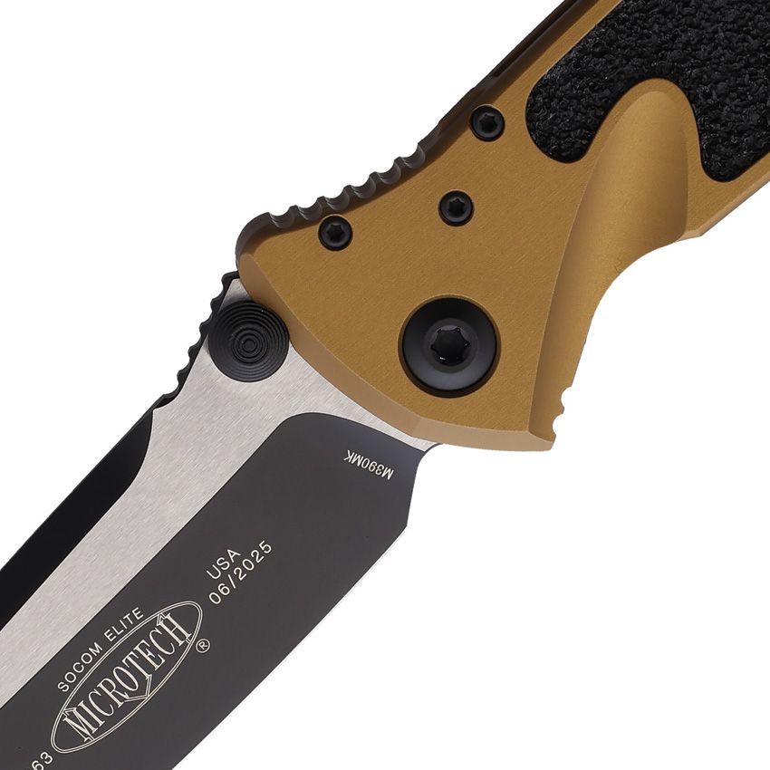 Microtech SOCOM Elite T/E 4" M390MK Two-Tone Tan Aluminium Folding Knife