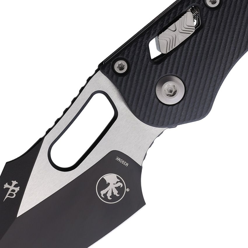 Microtech Stitch Ram-Lok 3.7" M390MK Two-Tone Black Fluted G10 Folding Knife