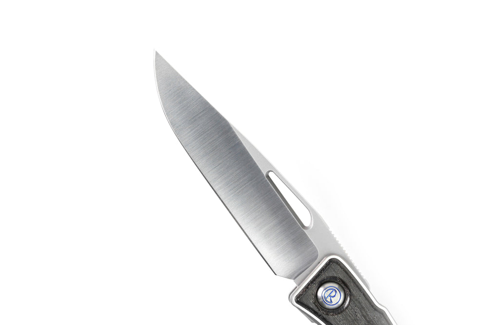 Chris Reeve Mnandi Bog Oak 2.74" S45VN Titanium Folding Knife with Leather Sheath MNA-1000