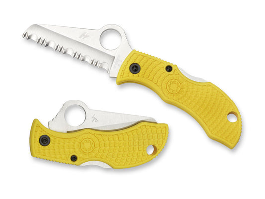 Spyderco Manbug Salt 1.9" H-2 Rustproof SpyderEdge Yellow Folding Knife MYLS