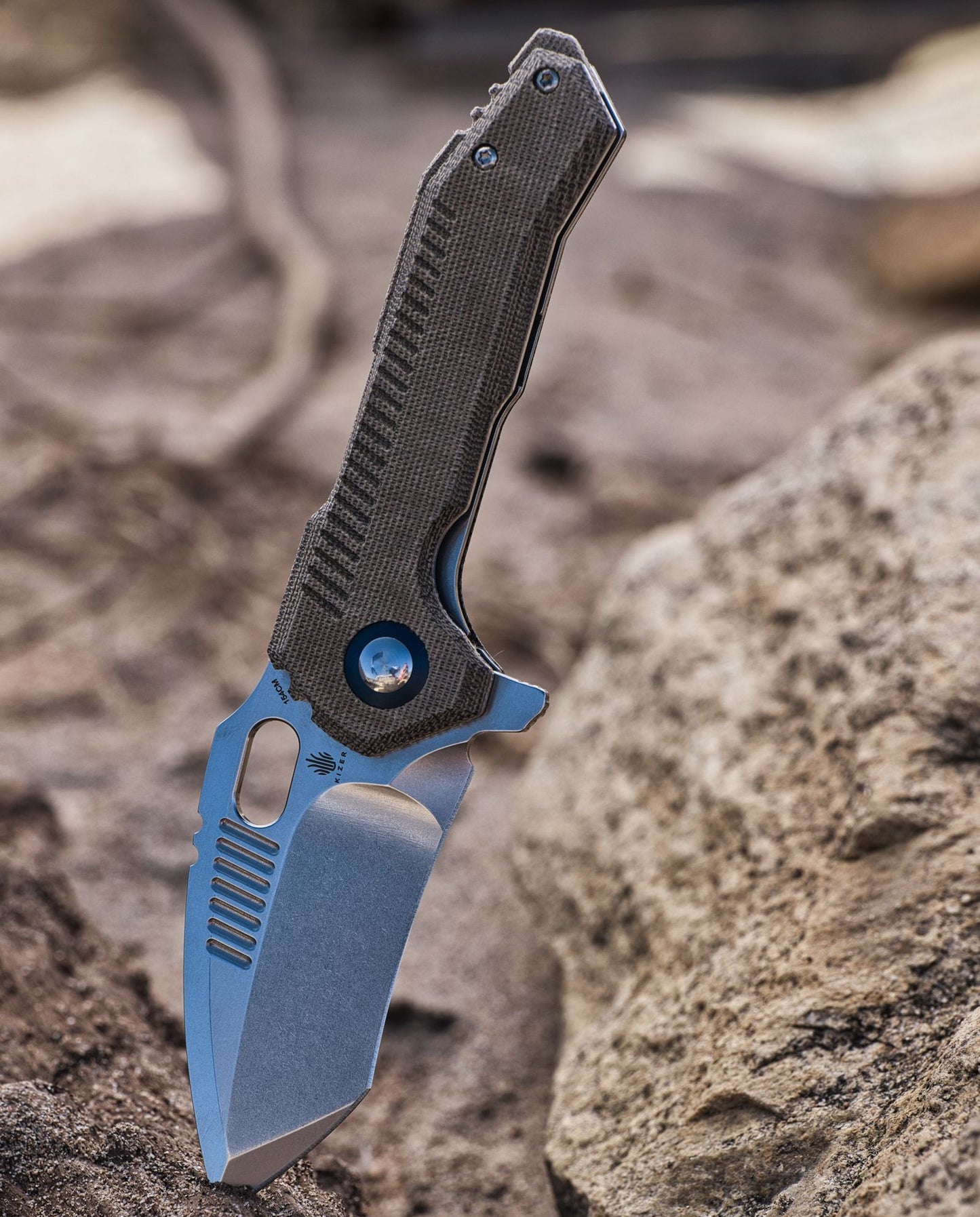 Kizer Mini Paragon 3.43" 154CM Green Micarta Folding Knife V4600C1