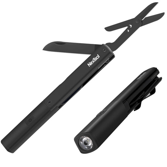 NexTool 65LM USB-C Aluminium Flashlight Multi-Tool with Knife and Scissors