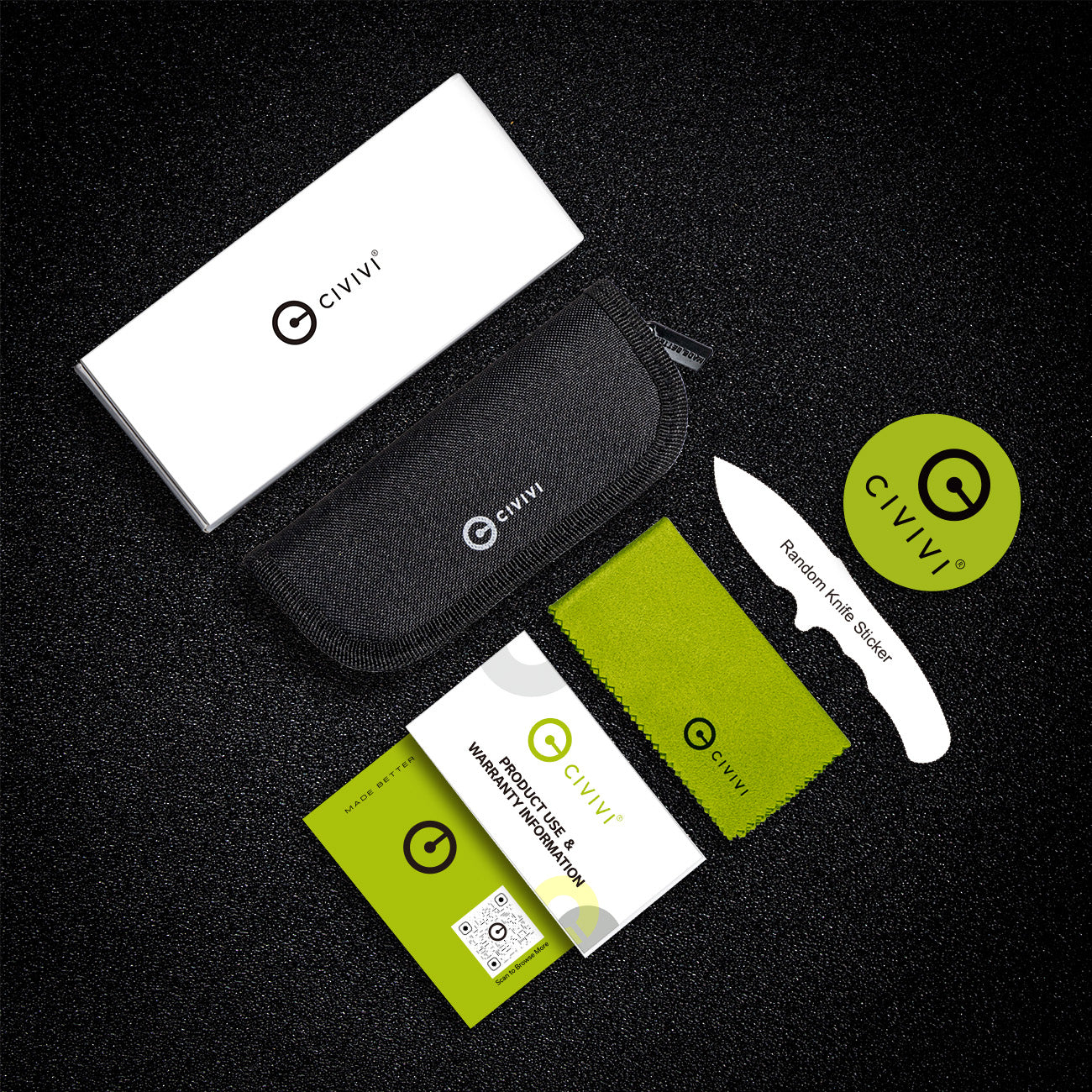 Civivi Elementum 2.96" D2 Polished Clear Lexan Folding Knife C907A-7