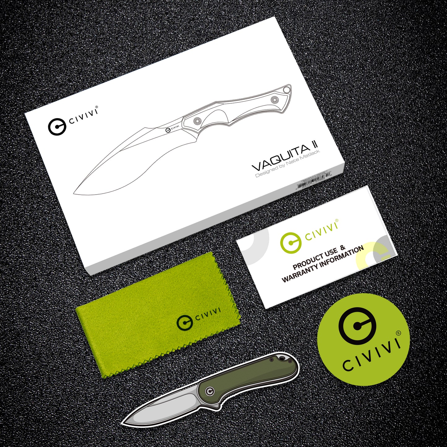 Civivi Vaquita II 3.2" Nitro V Satin Natural G10 Mini Kukri Fixed Blade Knife by Nate Matlack C047C-2