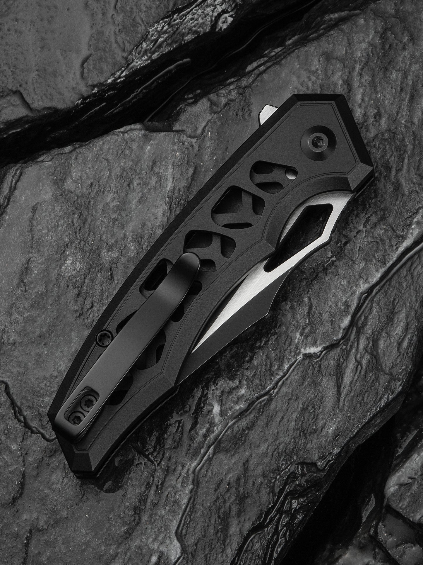 Civivi Anaaki 2.98" Nitro-V Black Aluminium Button Lock Folding Knife C24039-1