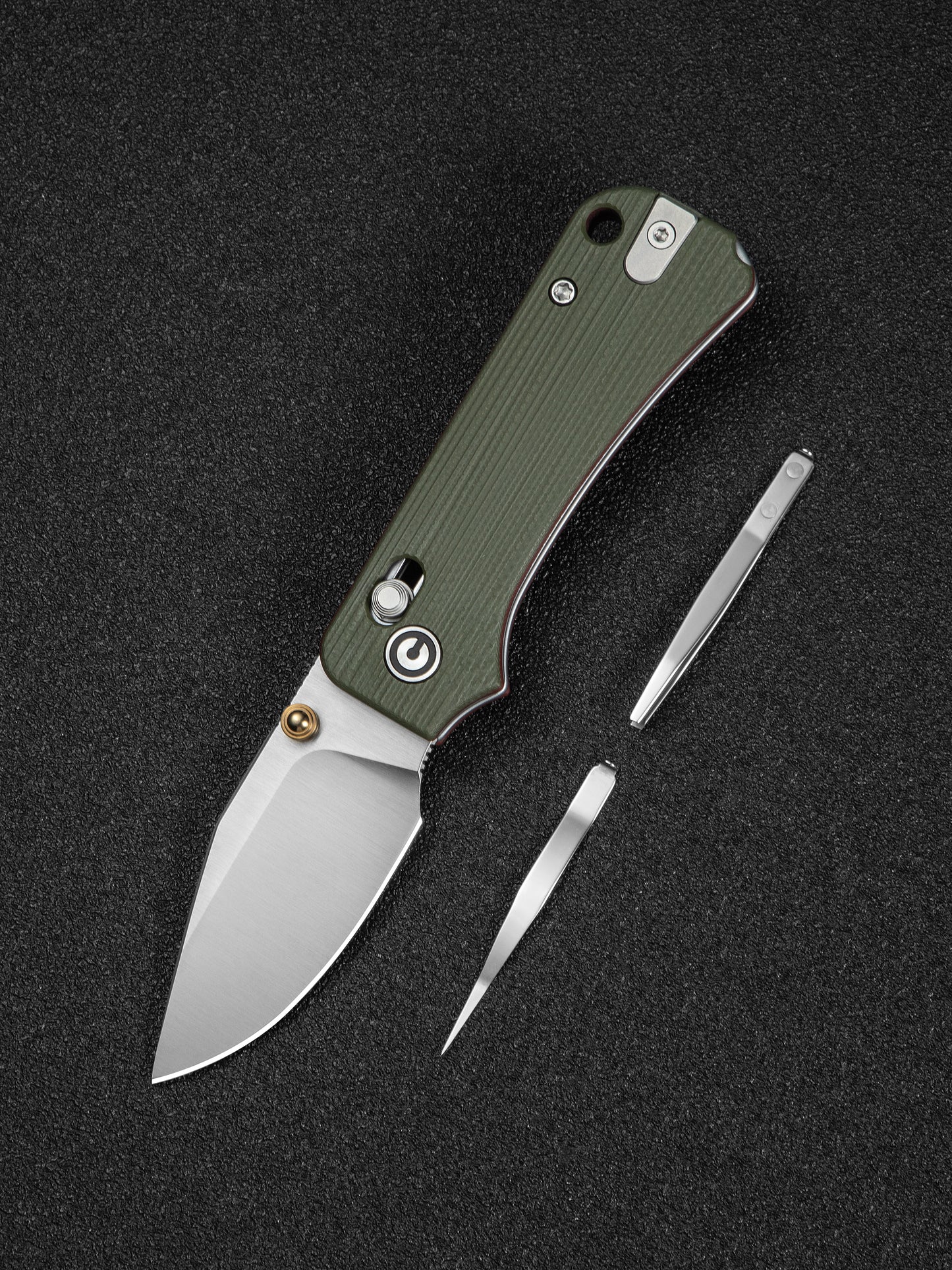 Civivi Baby Banter 2-TG 2.34" Sandvik 14C28N Green/Red G10 Crossbar Lock Folding Knife C24074-1