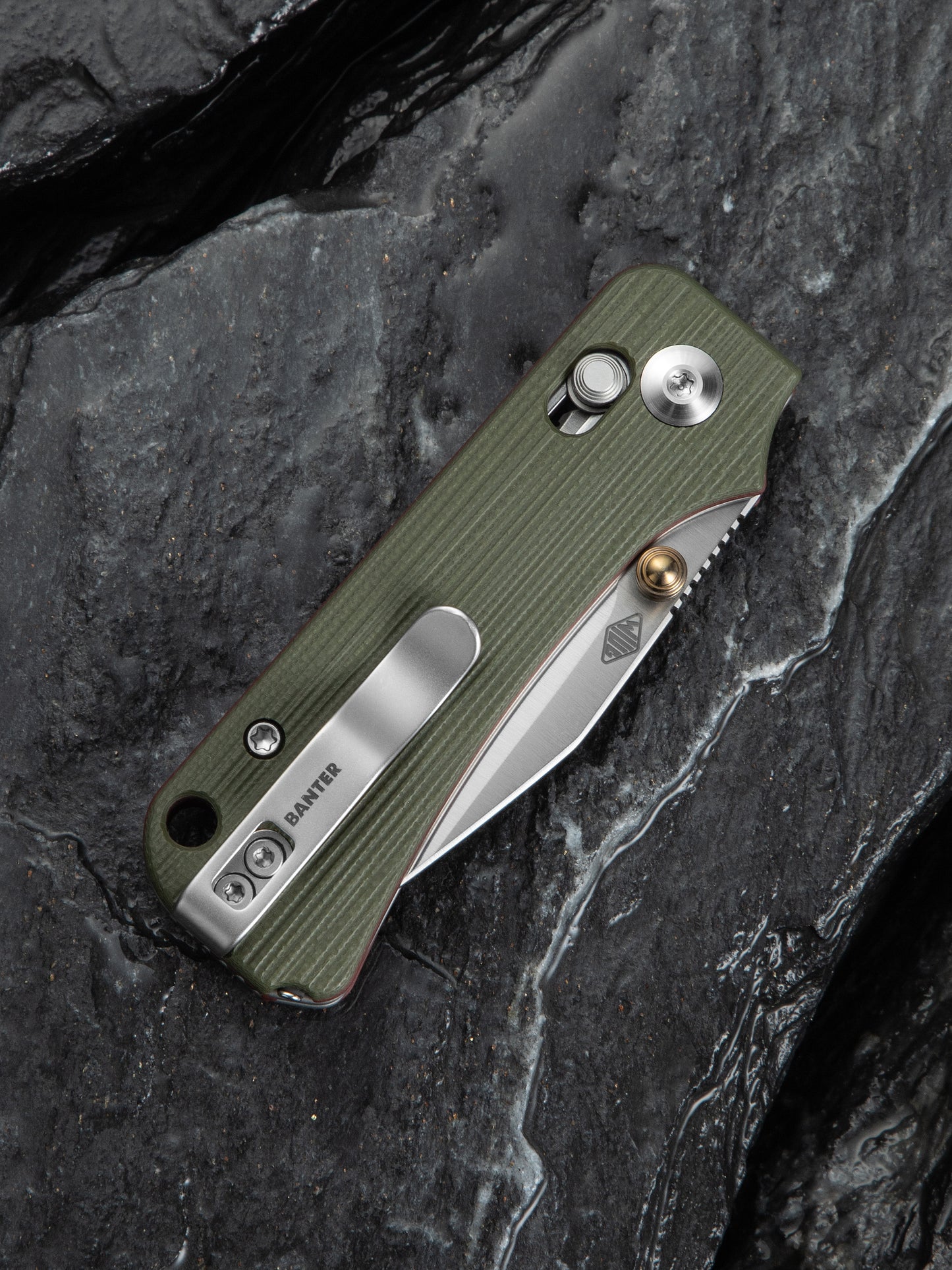 Civivi Baby Banter 2-TG 2.34" Sandvik 14C28N Green/Red G10 Crossbar Lock Folding Knife C24074-1
