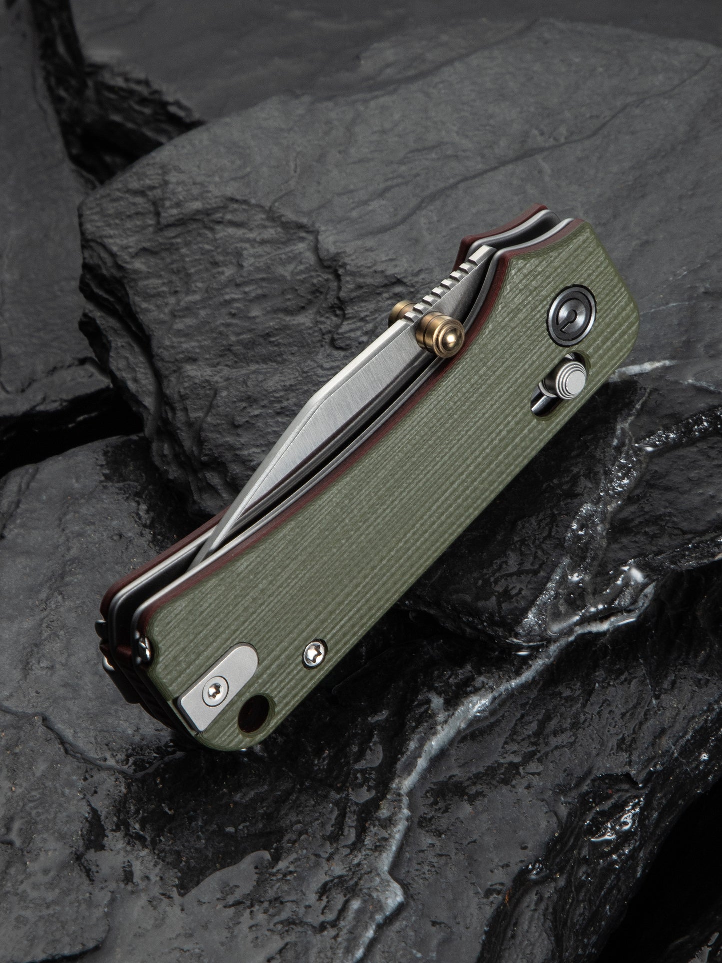 Civivi Baby Banter 2-TG 2.34" Sandvik 14C28N Green/Red G10 Crossbar Lock Folding Knife C24074-1
